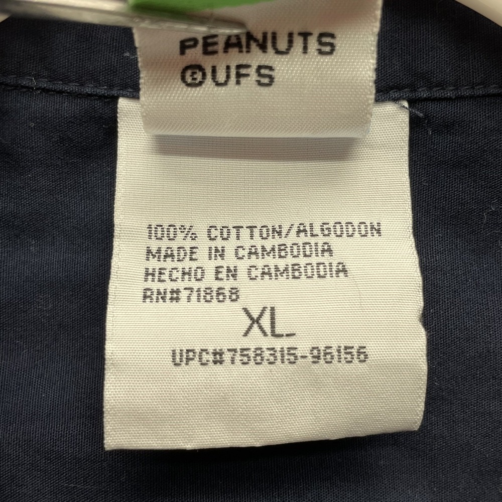 Peanuts Button Sleeveless Top Women XL Snoopy Camp Troop Leader Scouts Hike Gorp - Picture 6 of 10